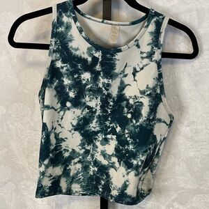 Balance Collection Tie-Dye Tank Top in Teal and White
